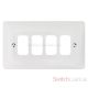 4 Gang White Moulded Grid Plate
